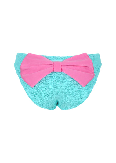 Madame Water Green Lurex Swim Briefs with Pink Bow - 2-4 YRS - Bikini Bottom