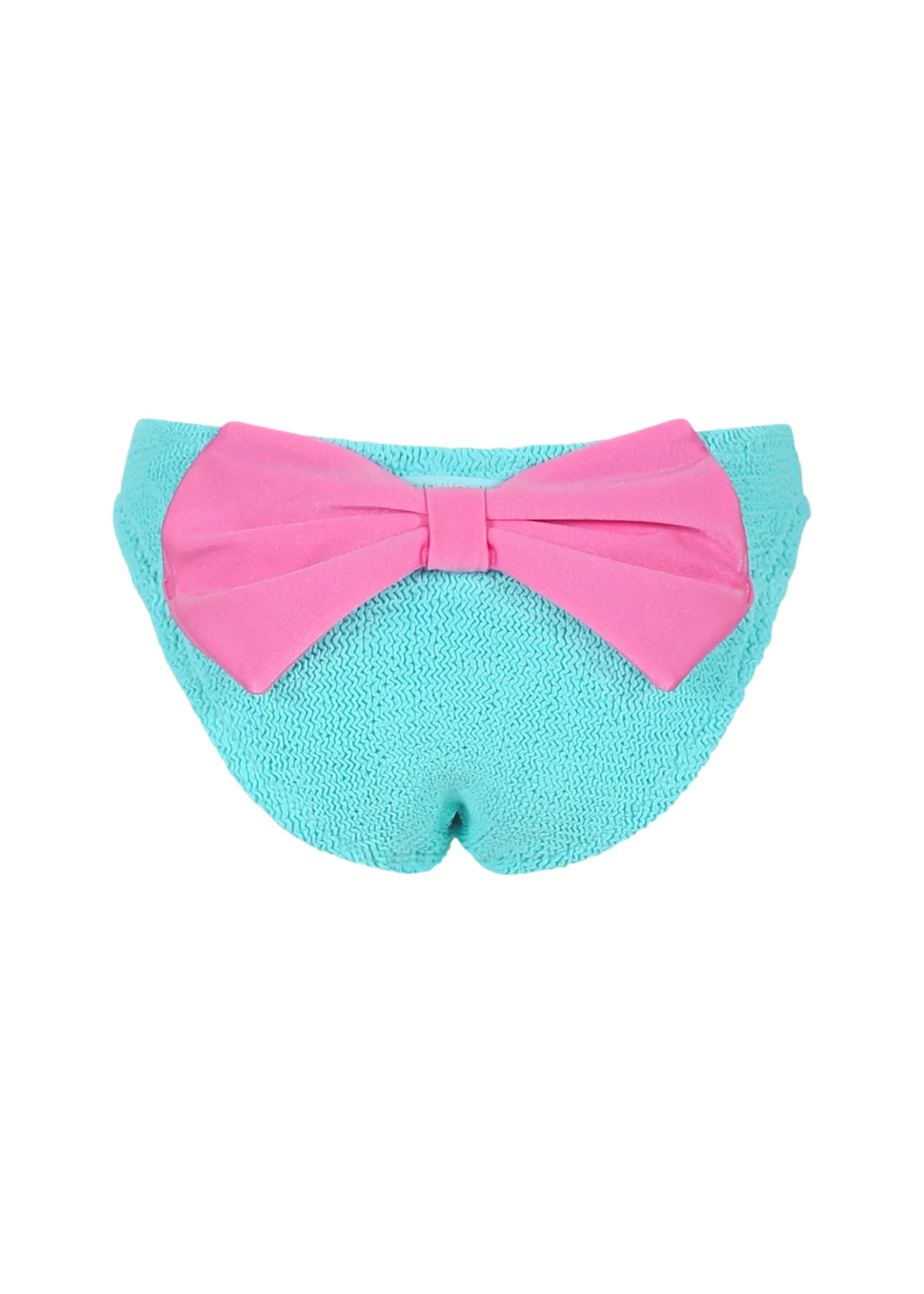 Load image into Gallery viewer, Madame Water Green Lurex Swim Briefs with Pink Bow - 2-4 YRS - Bikini Bottom
