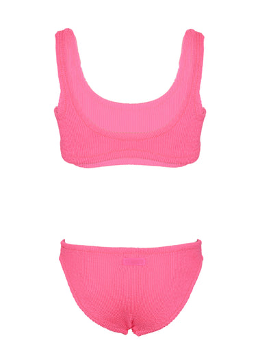Neon Pink Crinkle Classic Bralette Bikini Baker - Bikini