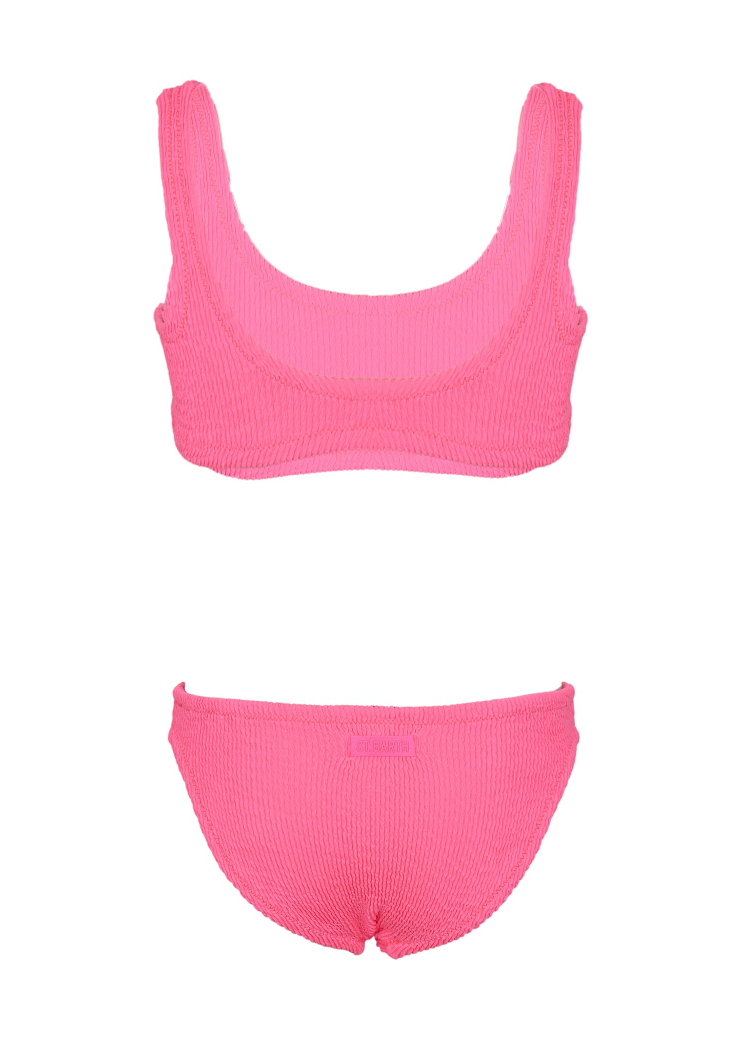 Load image into Gallery viewer, Neon Pink Crinkle Classic Bralette Bikini Baker - Bikini
