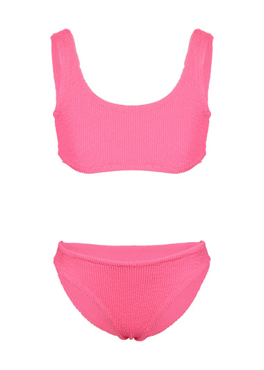 Neon Pink Crinkle Classic Bralette Bikini Baker - Bikini