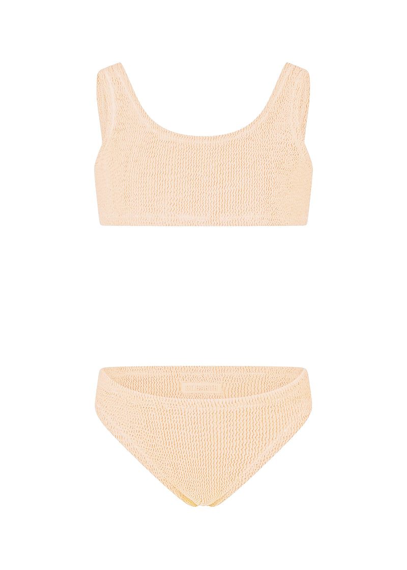 Peach Crinkle Classic Bralette Bikini Baker