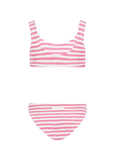 Pink striped crinkle classic bralette bikini Baker - Bikini