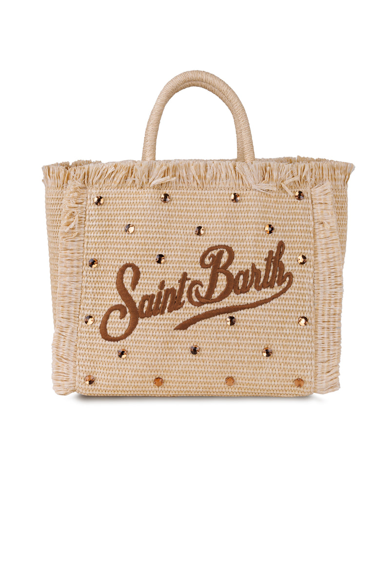 Colette Straw with Rhinestone Embellishment Bag