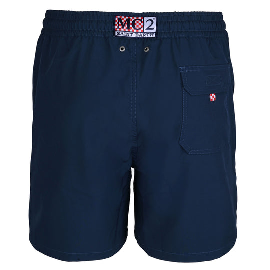 Comfort Palm Navy Blue/Neon Yellow - Men’s Swim Shorts