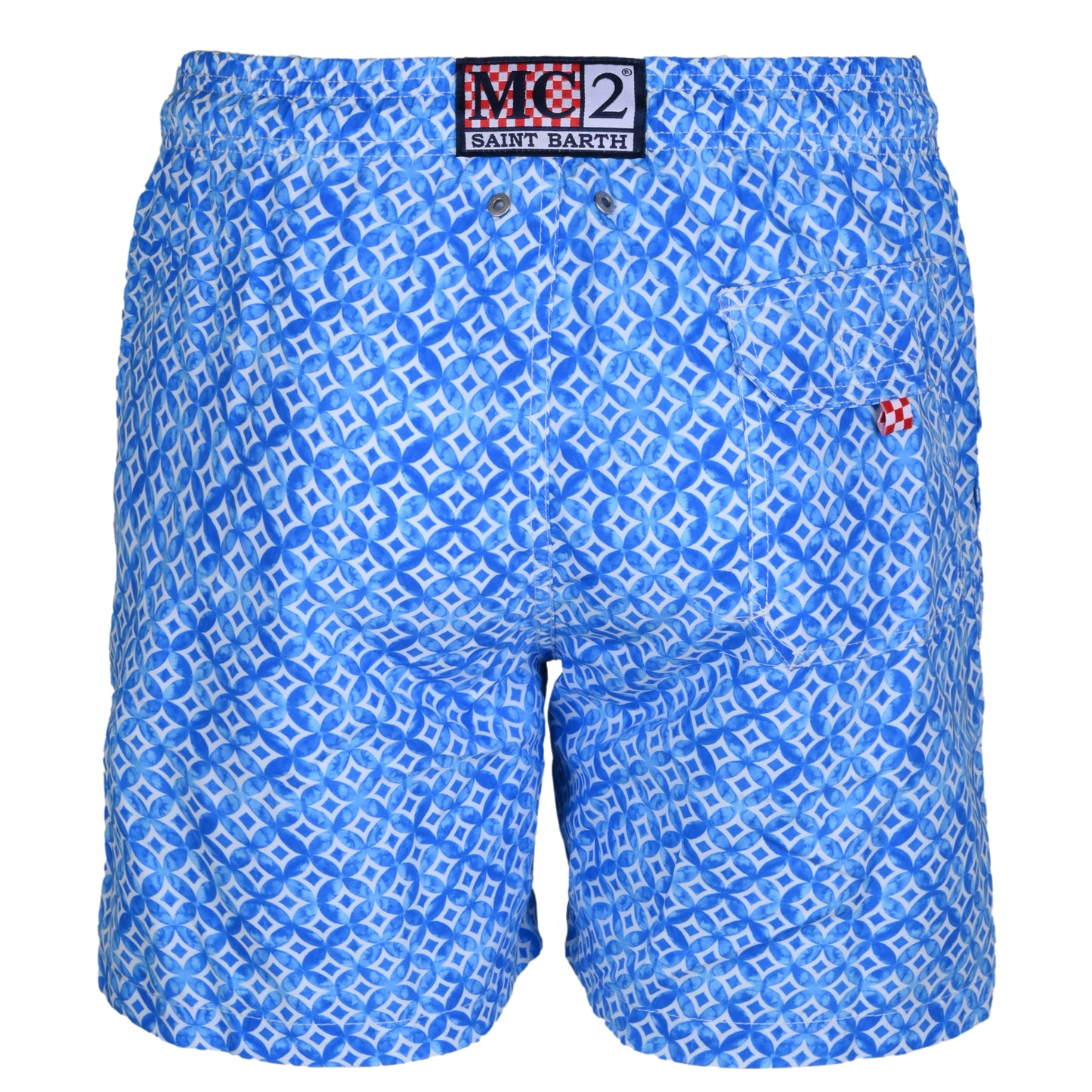 Load image into Gallery viewer, Gustavia Geo Mono Blue - Men’s Swim Shorts

