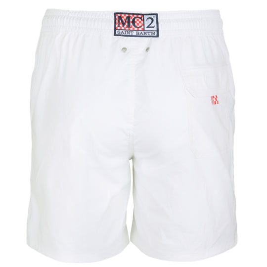 Load image into Gallery viewer, Gustavia Pocket Palm White/Green Mens Swimshorts - Men’s Swim Shorts
