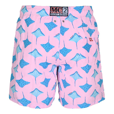 Gustavia Stingray Pois Pink/Blue Mens Swimshorts - Men’s Swim Shorts