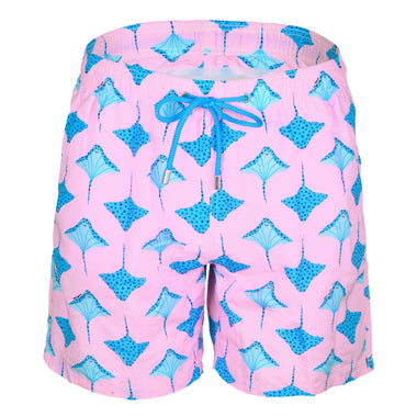 Gustavia Stingray Pois Pink/Blue Mens Swimshorts - Men’s Swim Shorts