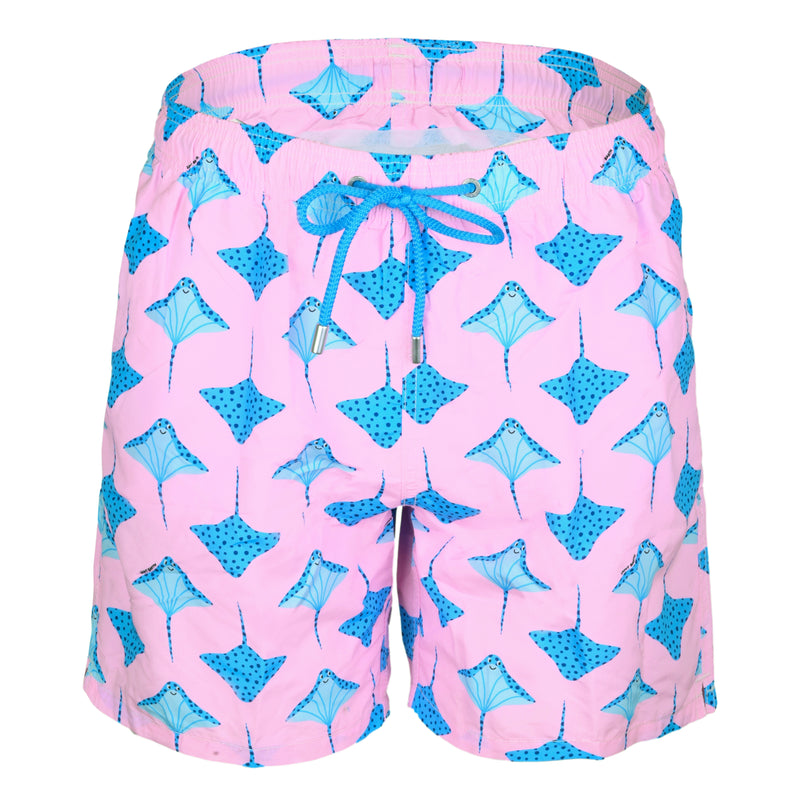 Gustavia Stingray Pois Pink/Blue Mens Swimshorts