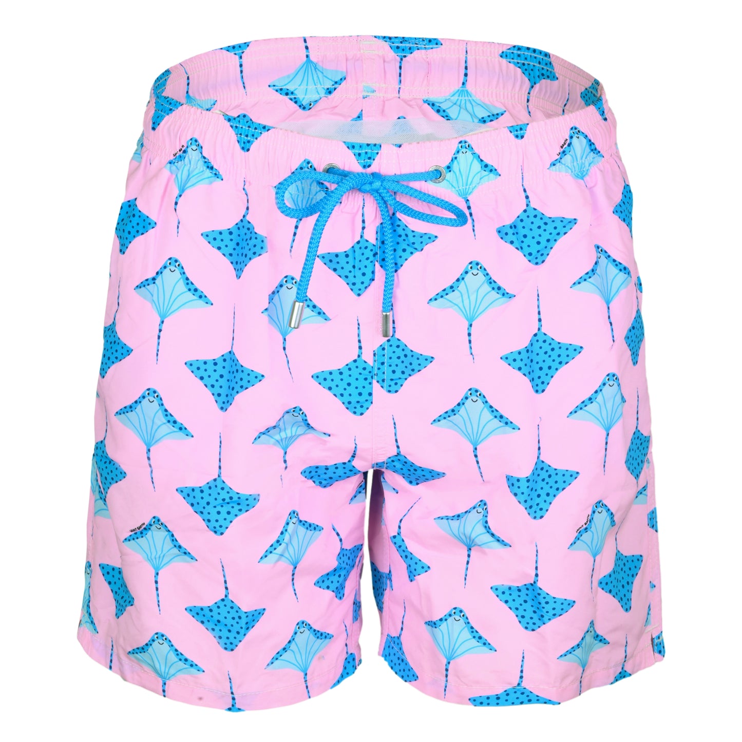 Load image into Gallery viewer, Gustavia Stingray Pois Pink/Blue Mens Swimshorts - Men’s Swim Shorts
