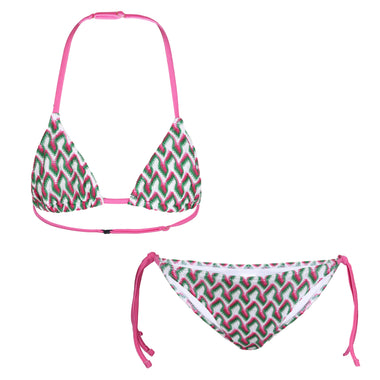 Holly Triangle Girls Bikini Emerald-Fuscia Multi - Girls Bikini