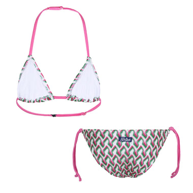 Holly Triangle Girls Bikini Emerald-Fuscia Multi - Girls Bikini