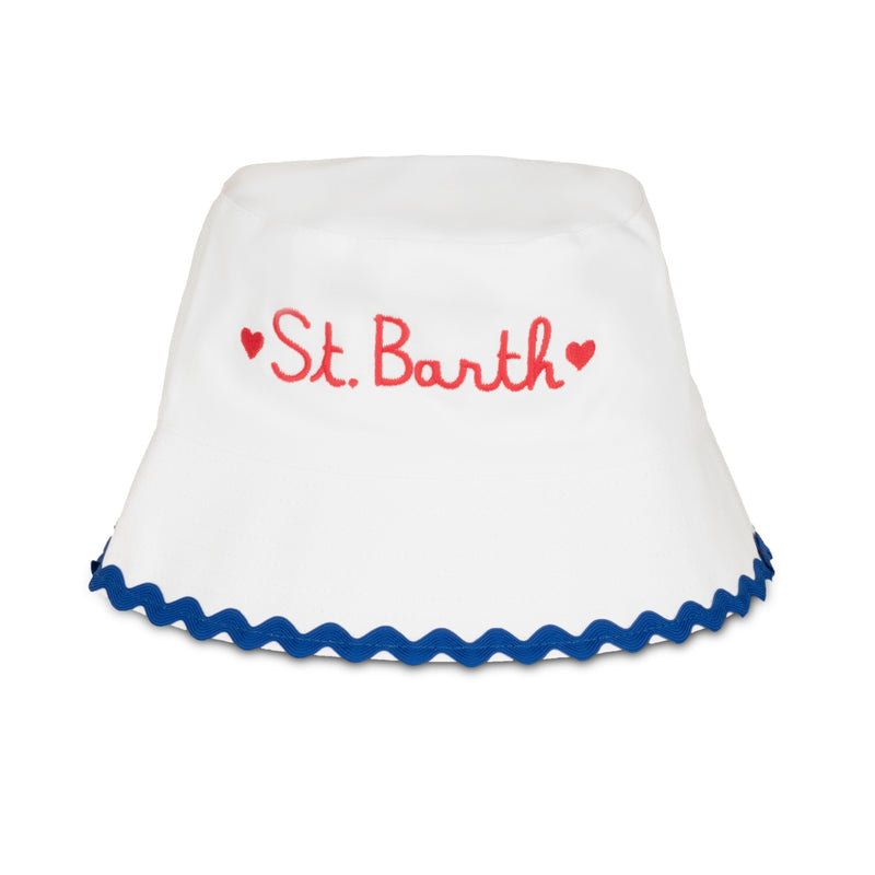 James Bucket Hat White/Blue Wave