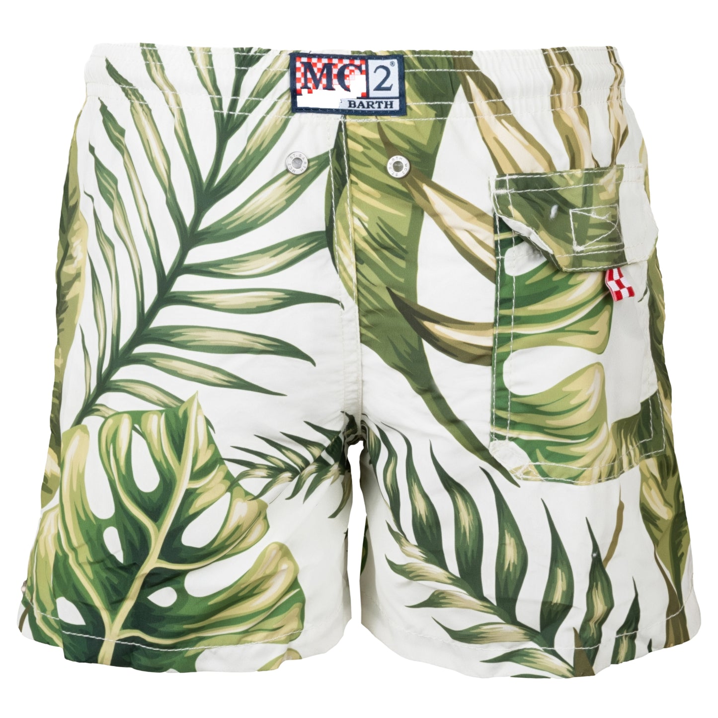 Load image into Gallery viewer, Jean Jumbo Leaves Green/Off White Boys Swimshorts - Boys Swim Shorts

