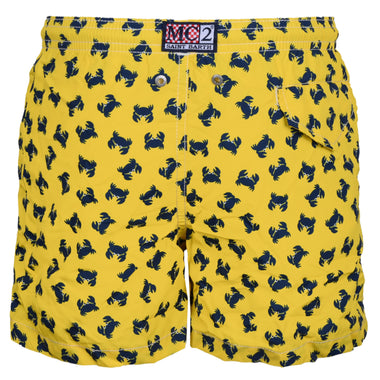 Jean Lighting Crab Fluo Yellow/Blue Boys Swimshorts - Swim Shorts