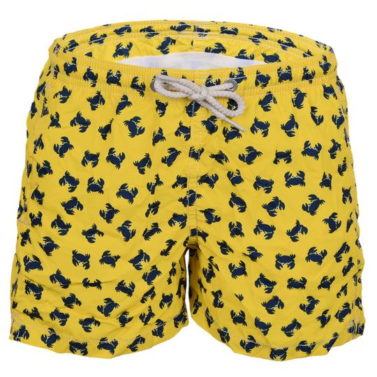Jean Lighting Crab Fluo Yellow/Blue Boys Swimshorts - Swim Shorts