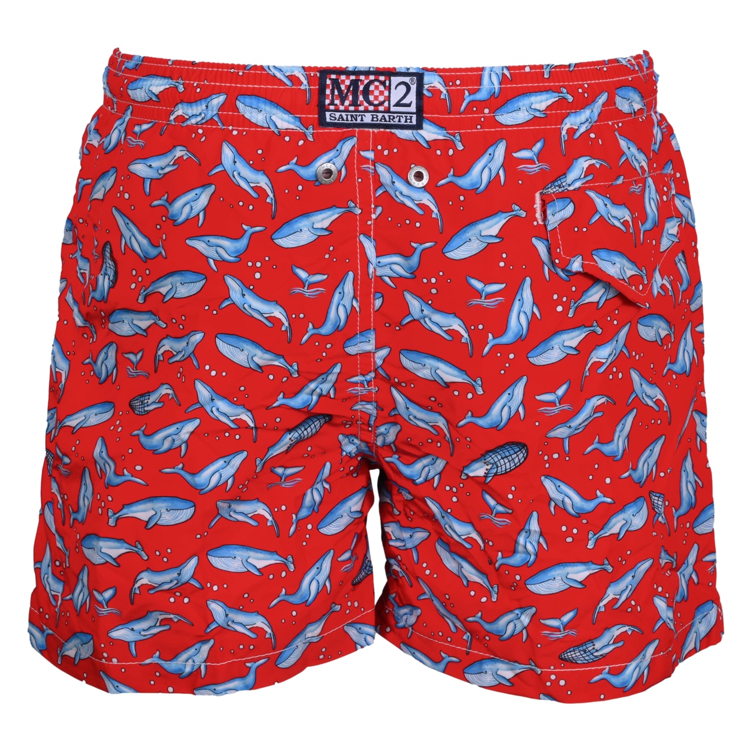 Load image into Gallery viewer, Jean Lighting Net Whale Red Boys Swimshorts - Swim Shorts
