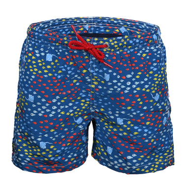 Jean Lighting Ray Fish Blue Boys Swimshorts - Swim Shorts