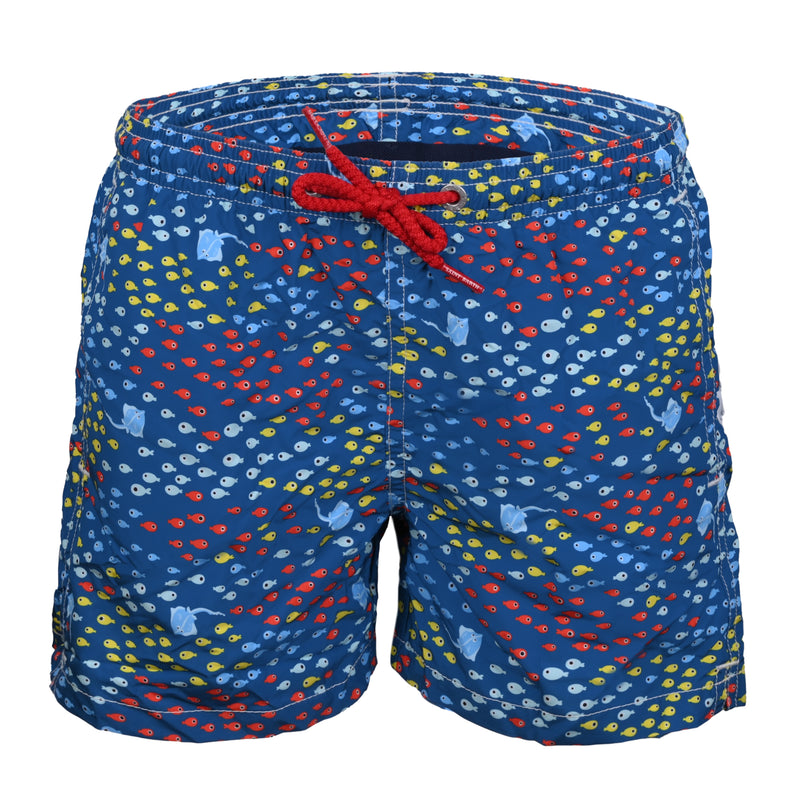 Jean Lighting Ray Fish Blue Boys Swimshorts