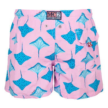 Jean Stingray Pois Pink/Blue Boys Swimshorts - Swim Shorts