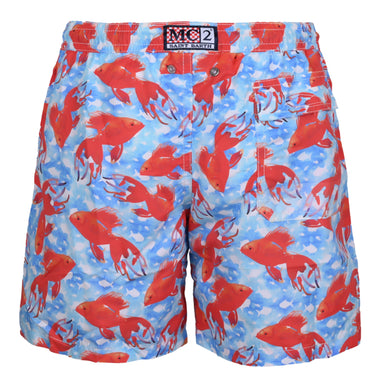 Jean Swem Fish Blue/Red Boys Swimshorts - Swim Shorts