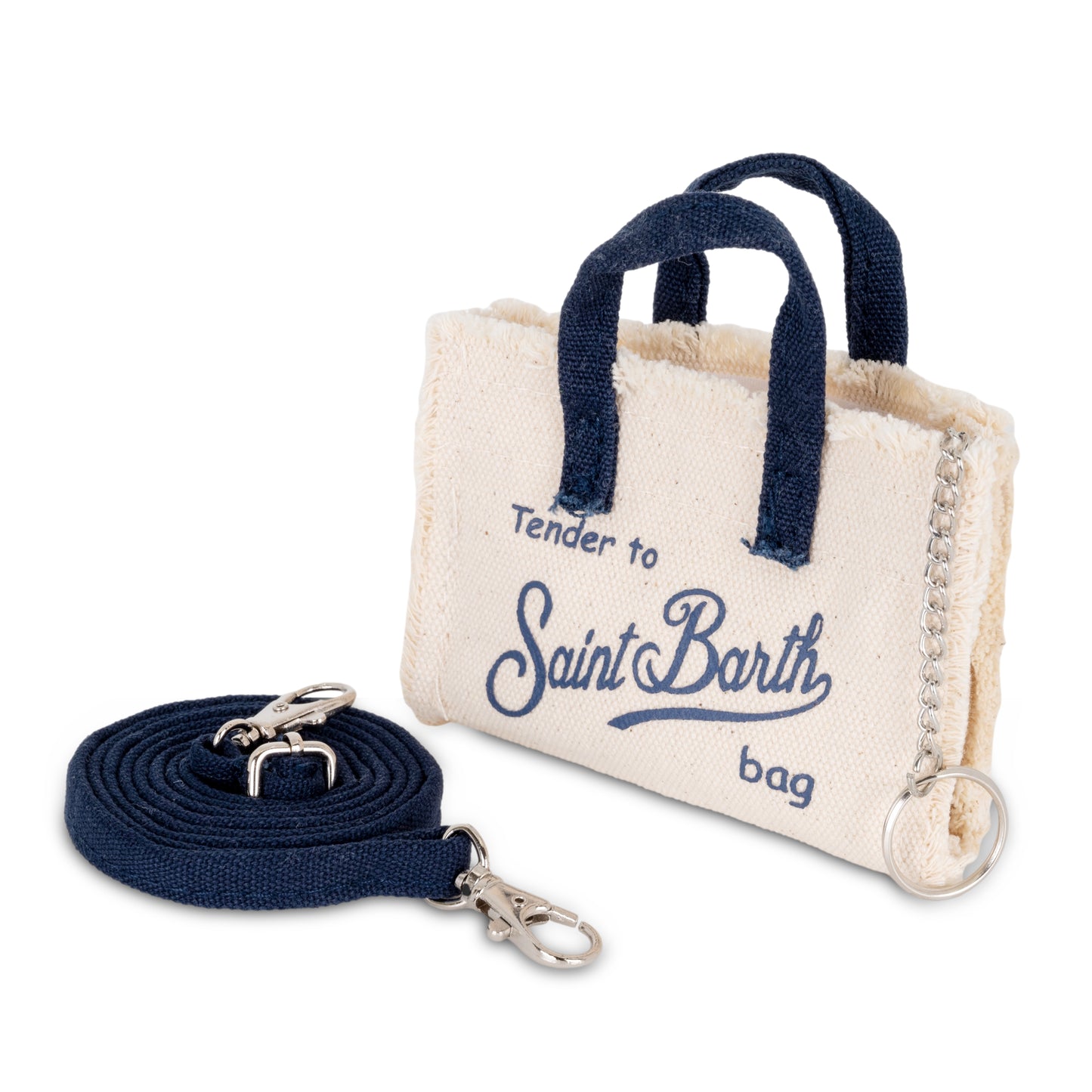 Load image into Gallery viewer, Keyring Bag Navy Blue/Beige - ONE SIZE - Bag
