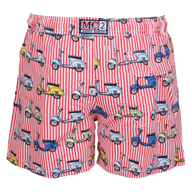 Jean Movigo Motorcycle Red Stripes Boys Swimshorts - Swim Shorts