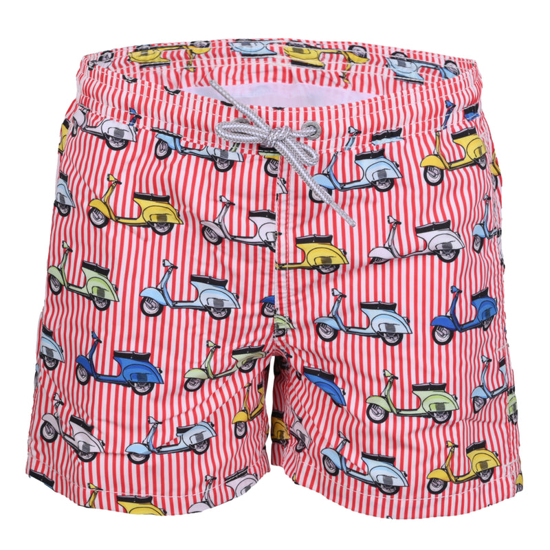 Jean Movigo Motorcycle Red Stripes Boys Swimshorts
