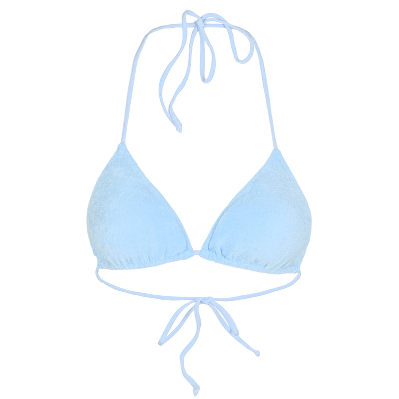 Leah Triangle Bikini Top Terry Blue