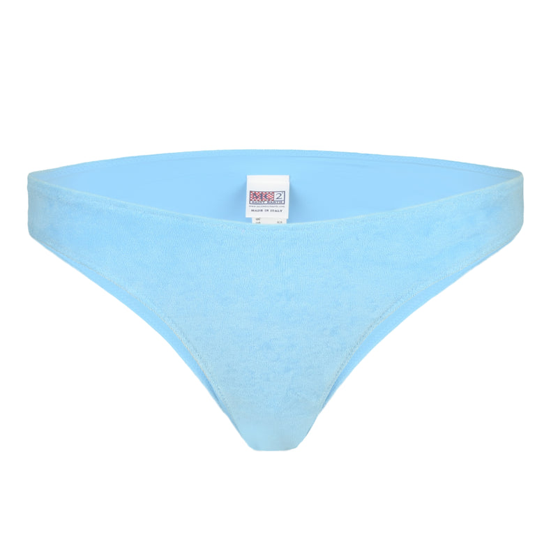 Lido Bikini Bottom with Closed Sides Terry Blue