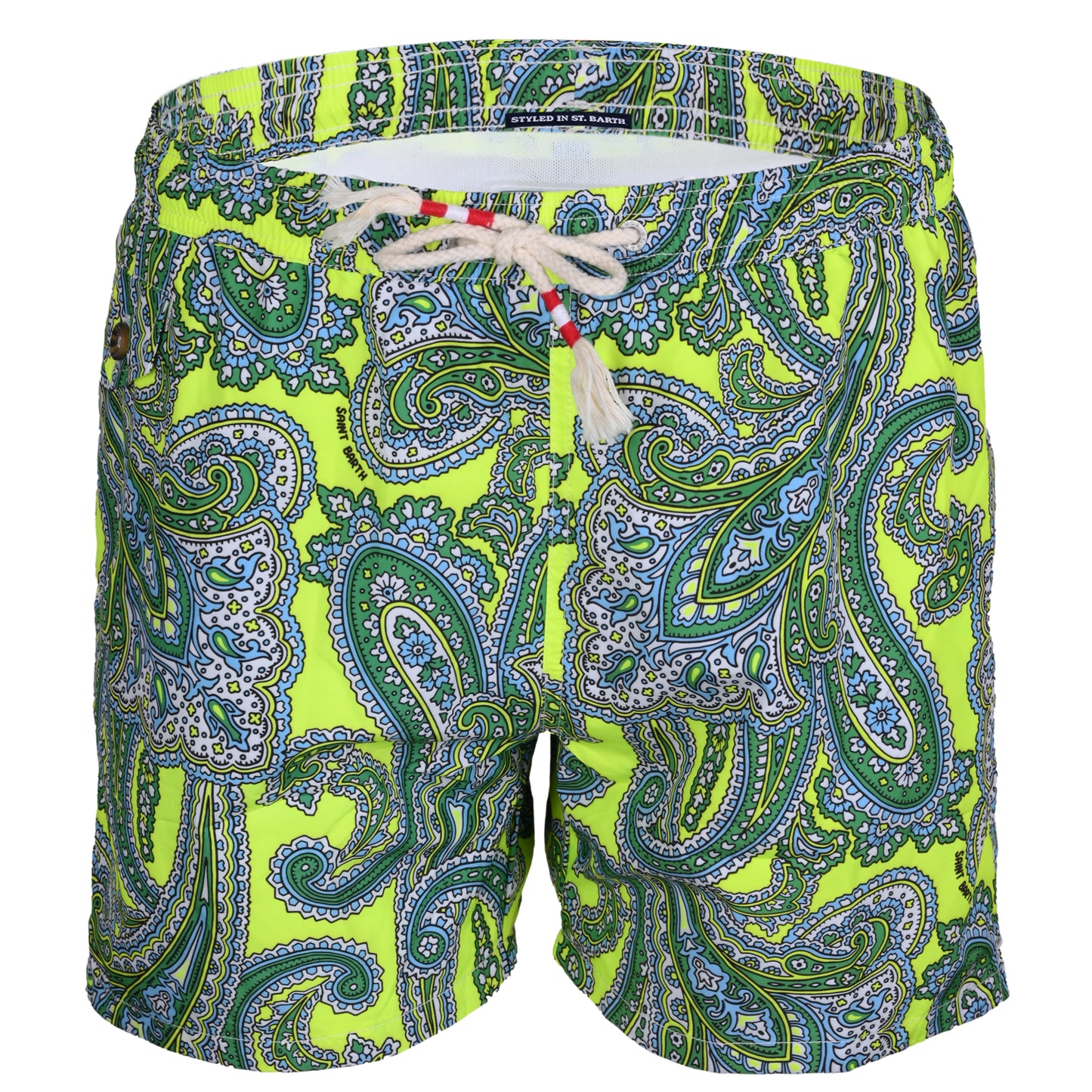 Load image into Gallery viewer, Lighting Cachemire Vibe Neon Yellow Mix Mens Swimshorts - Men’s Swim Shorts
