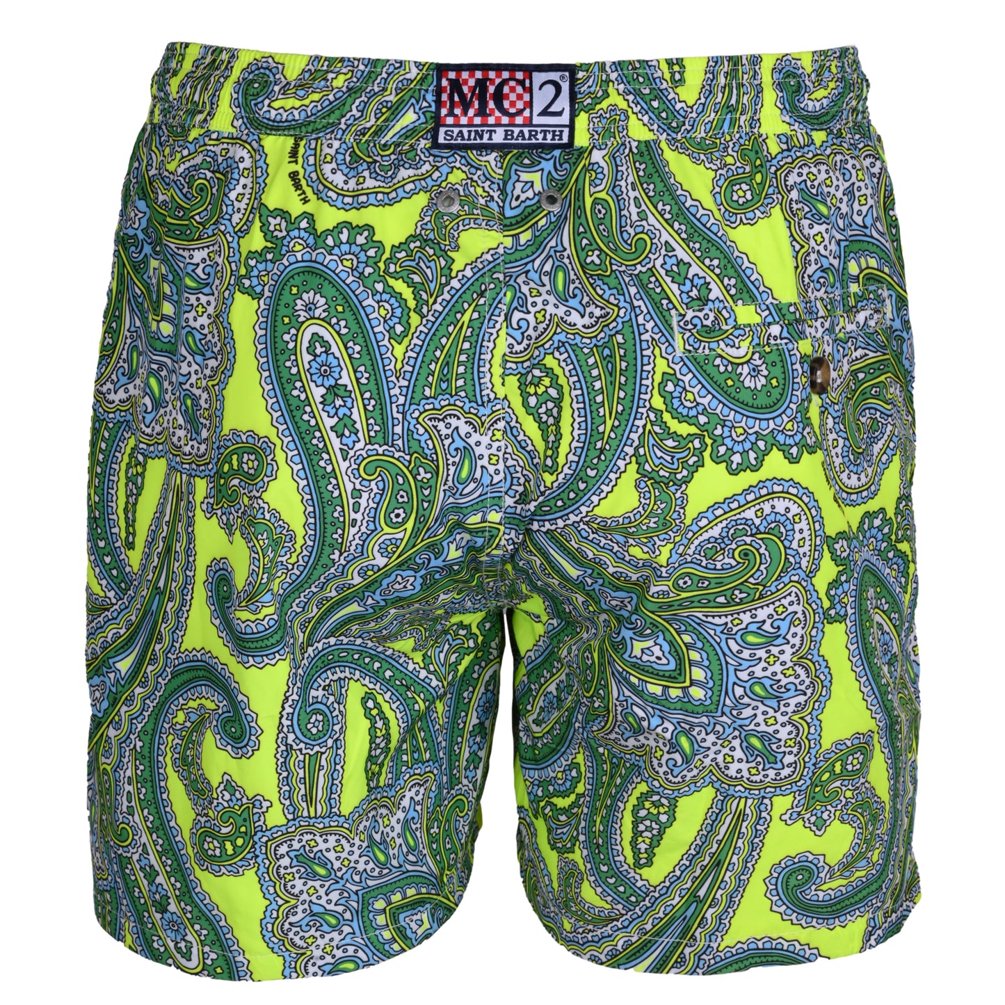 Load image into Gallery viewer, Lighting Cachemire Vibe Neon Yellow Mix Mens Swimshorts - Men’s Swim Shorts
