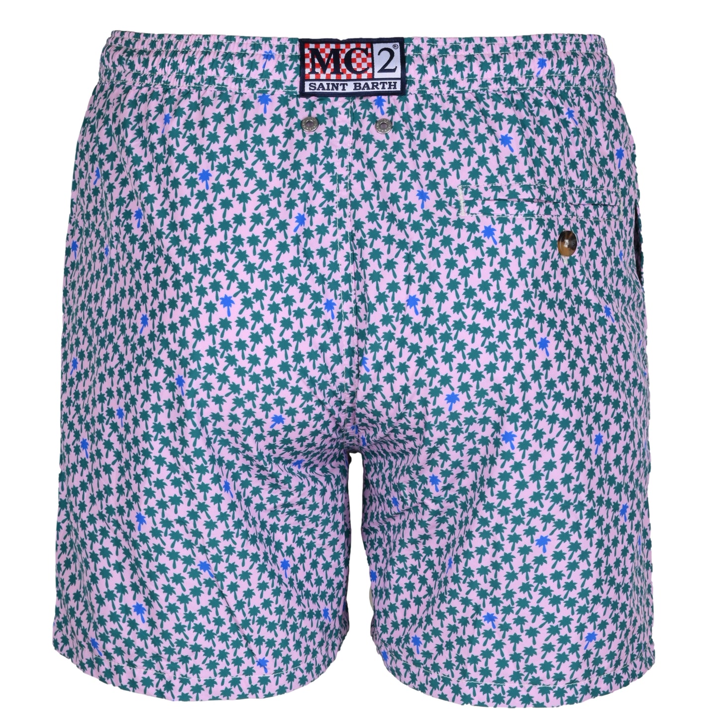 Load image into Gallery viewer, Lighting Foret Trees Lilac/Green Mens Swimshorts - Men’s Swim Shorts
