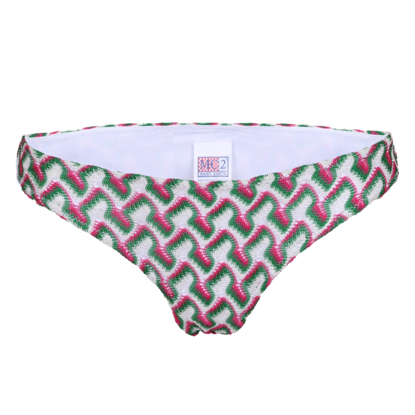 Load image into Gallery viewer, Madame Slip with Bow Emerald-Fuscia Multi - Bikini Bottom
