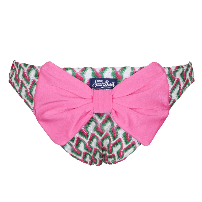 Madame Slip with Bow Emerald-Fuscia Multi