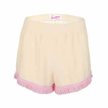 Swing Shorts Terry Fringe Beige/Pink - Shorts