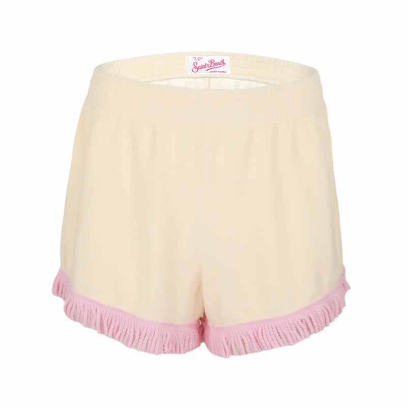 Swing Shorts Terry Fringe Beige/Pink