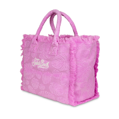 Vanity Sponge Terry Embossed Leaf Pink - ONE SIZE - Bag