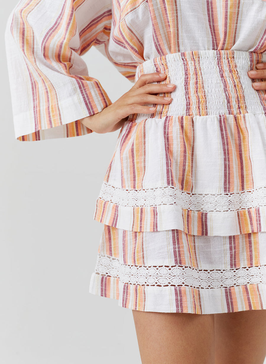 Load image into Gallery viewer, Barbara Skirt Sunset Stripe
