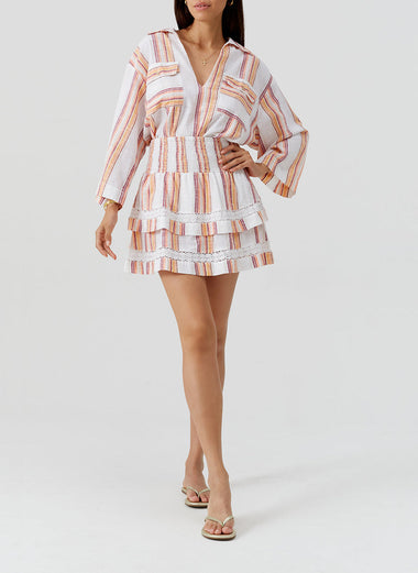 Barbara Skirt Sunset Stripe