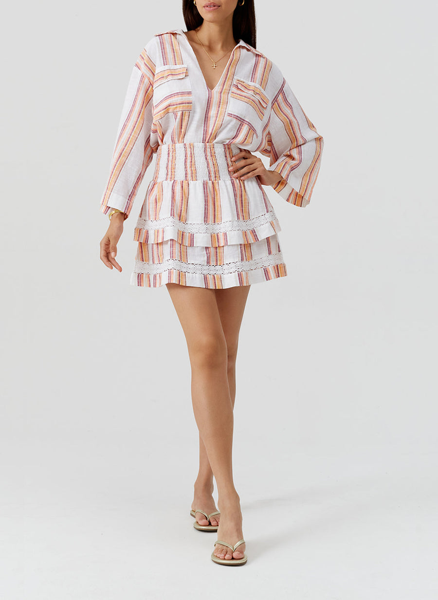 Load image into Gallery viewer, Barbara Skirt Sunset Stripe

