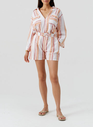 Delfina Sunset Stripe Shorts