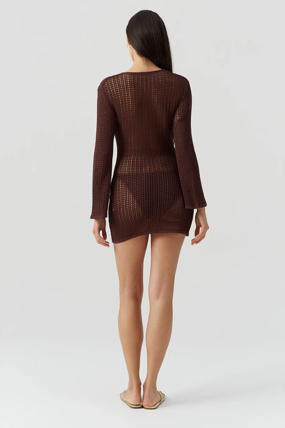 Load image into Gallery viewer, Ellis Knit Dress Brown
