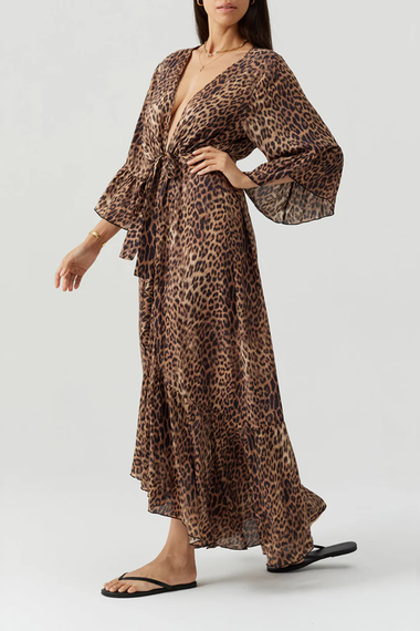 Manon Long Kaftan Cheetah