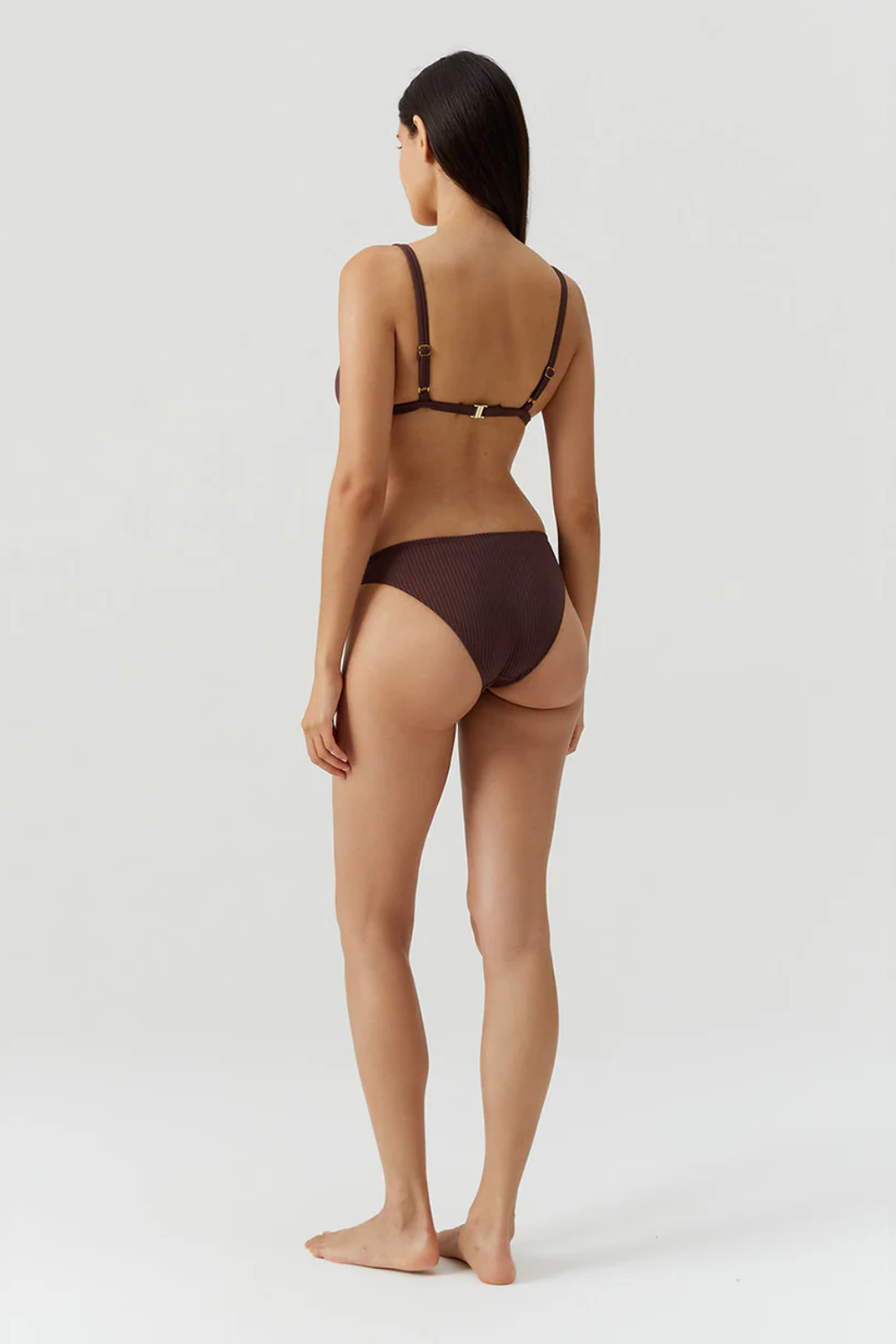 Load image into Gallery viewer, Montenegro Bikini Bottom Brown Ribbed
