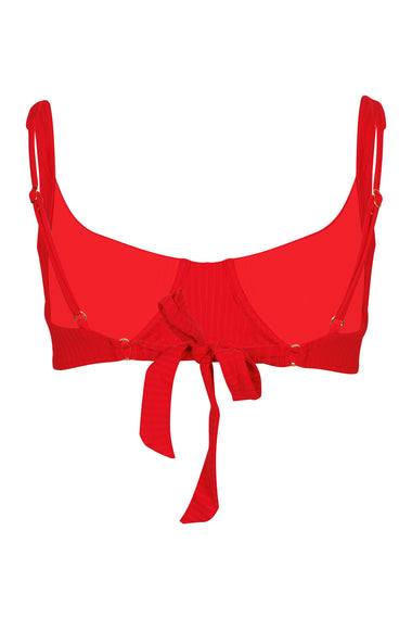 Noto Bikini Top Red Ribbed