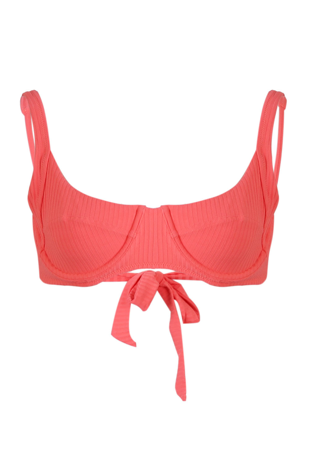 Load image into Gallery viewer, Noto Bikini Top Apricot Ribbed
