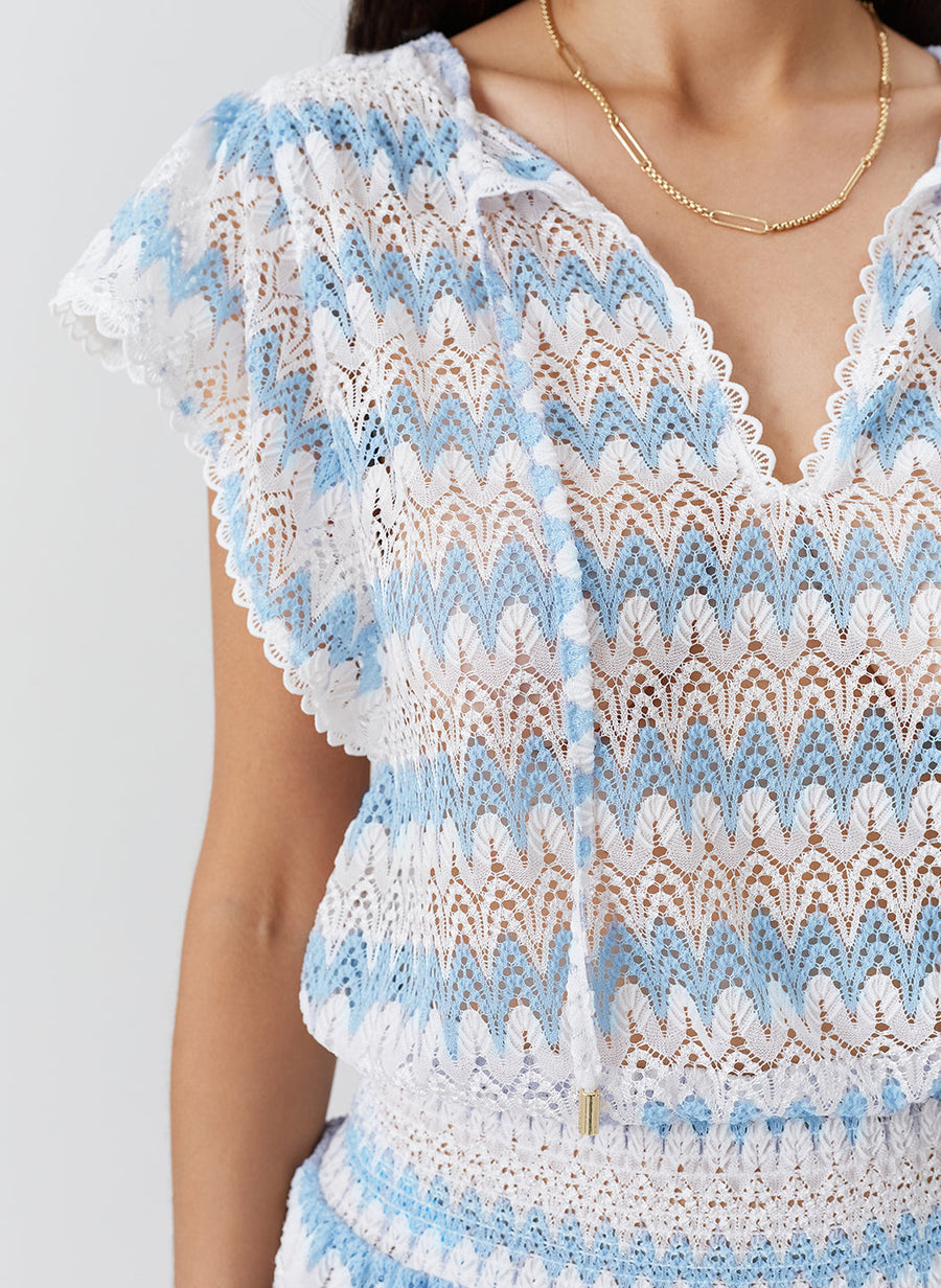 Load image into Gallery viewer, Remi Short Dress White/Oasis
