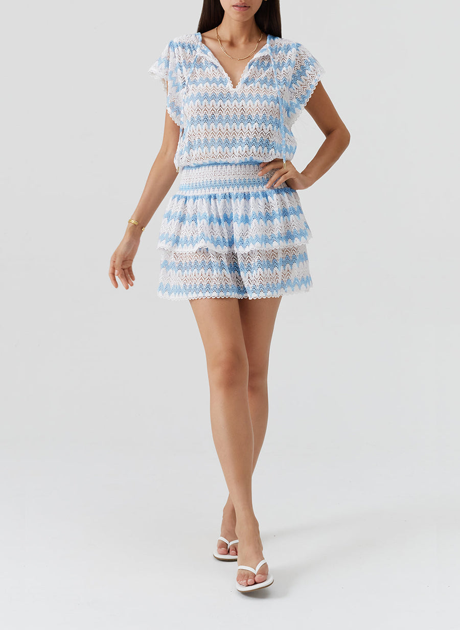 Load image into Gallery viewer, Remi Short Dress White/Oasis
